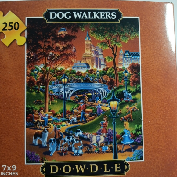 DOWDLE Mini Wooden Puzzle Dog Walkers 7x9 Inches Jigsaw - Picture 3 of 4